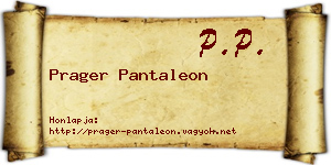Prager Pantaleon névjegykártya
